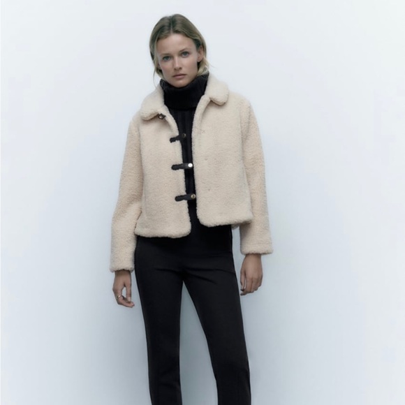 ZARA Cropped Fleece Jacket - Picture 3 of 7